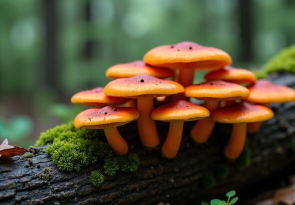 Guide pratique pour reconnaître un champignon orange sur bois mort